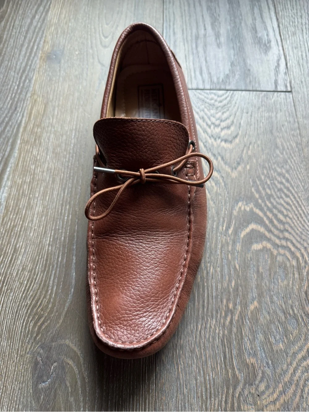 Mercanti Fiorentini Brown Leather Driving Moccasins with Lace Tie (Size 9M)